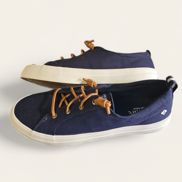 Sperry Crest Vibe Navy Blue Canvas Shoes | Women's Size 11 - Picture 2 of 12